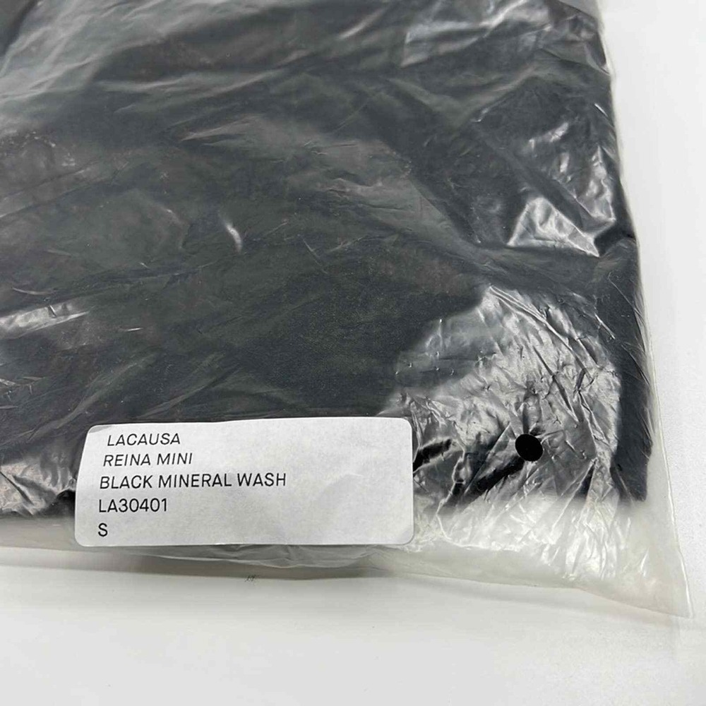NEW‎ LACAUSA X REVOLVE Reina Medium Mini Dress Black Mineral Wash - Picture 4 of 4